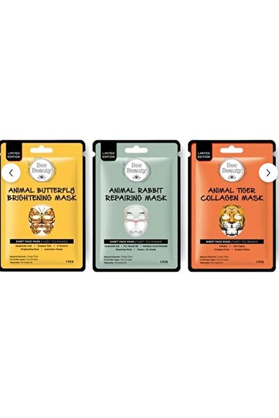 Bee Beauty onarıcı-nemlendirici-Aydınlatıcı 3 kağıt maske