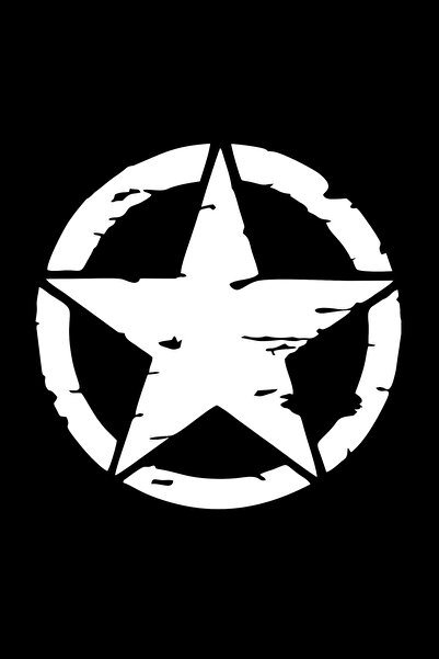 EYBA STİCKER Army Yıldız Off Road Oto Sticker Beyaz 30x30 Cm 2 Adet