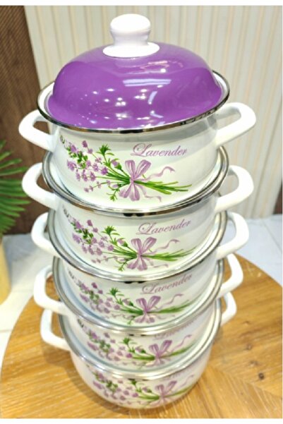Generic Shinko pot set with purple rose pattern