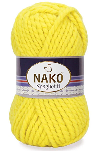 NAKO Spaghetti %25 Yünlü El Örgü İpi 10633 Limon