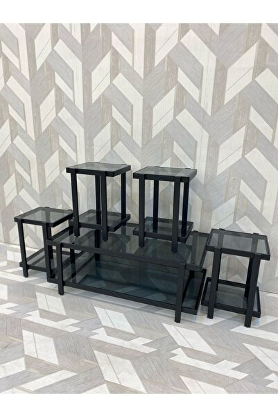 DEC24 5-piece serving table set with storage shelves