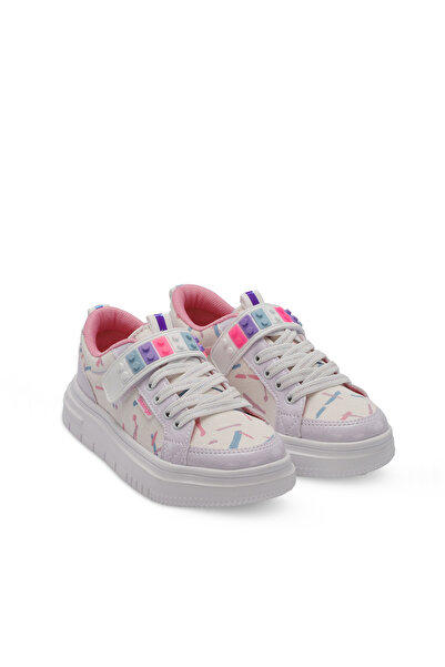 Slazenger Numancia Girls' Velcro White / Pink Casual Sneakers