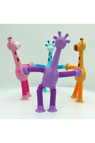 kidszone Giraffe Telescopic Suction Cup Fidget Toy Set (Set of 4)