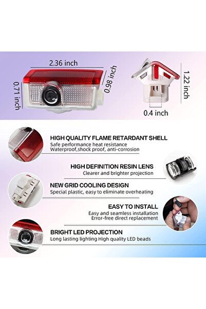 VIEREX Car Door Logo Projector Puddle Lights LED Welcome Courtesy Lamp for Mercedes -