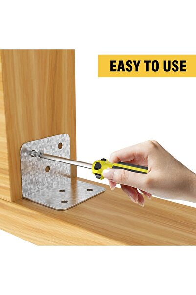 AZONEE 20 Pcs Metal Corner Braces 1.5in L Brackets for Wood with Screws (Silver)