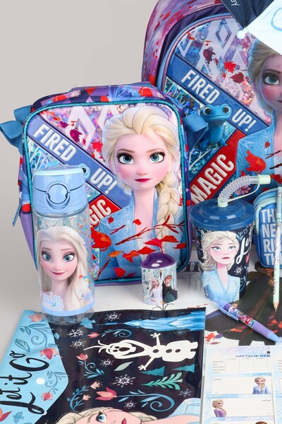 ELSA Dekomus Licensed Frozen Umbrella with Case, School, Lunch and Pen Bag, Water Bottle, Lunch Box