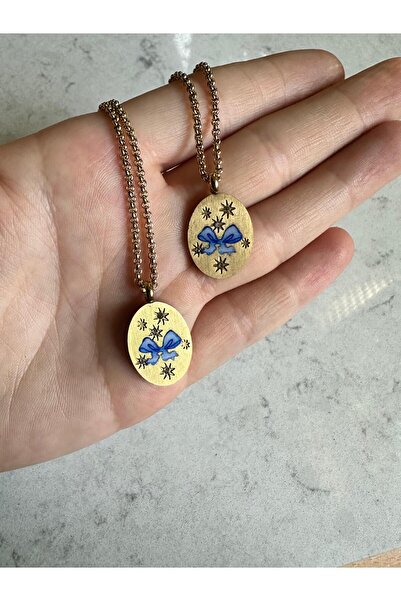 stainless steell Fiyonk Motifli Vintage Çelik Kolye