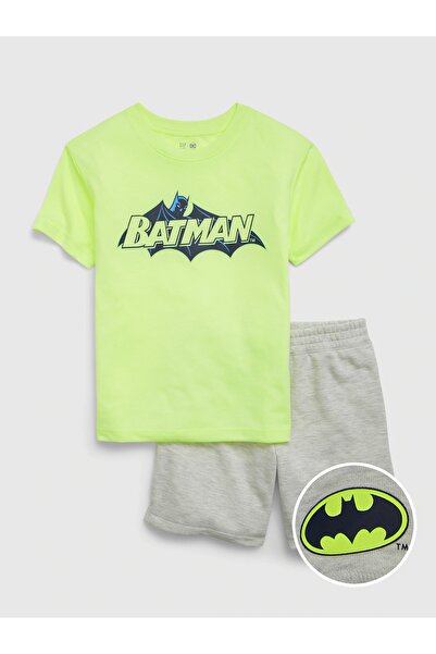GAP Erkek Çocuk Sarı %100 Geri Dönüştürülmüş DC™ Batman Grafikli Pijama Takım