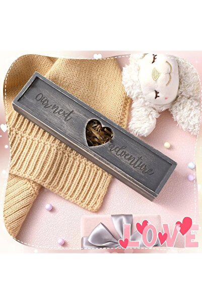 Yelajoy Pregnancy Test Keepsake Box - Wooden Gift Box with Magnetic Flip Lid, Test Holder and Keepsa