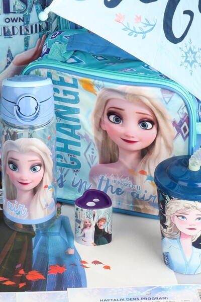 ELSA Dekomus Licensed Frozen Umbrella with Case, School, Lunch and Pen Bag, Water Bottle, Lunch Box
