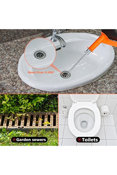 SYOSI 25FT Drain Auger with Drill Attachment & 2-in-1 Manual Plumbing Snake