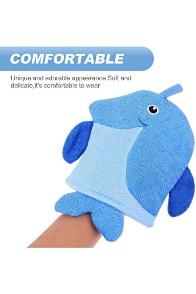 KASTWAVE 5-Piece Ultra Soft Baby Animal-Shaped Bath Mitts, Polyester, Multicolor