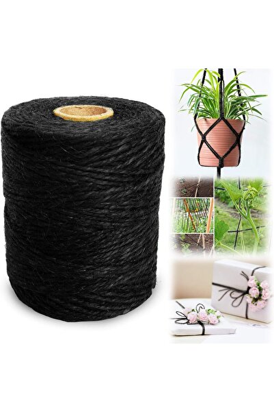 AZONEE خيوط الجوت بطول 333 قدمًا، حبل جوت مكون من 3 طبقات بسمك 2 مم للحرف الي...