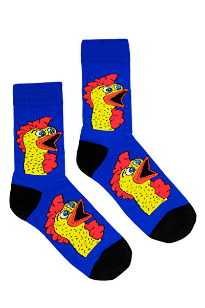 Shuttle Park Special Series Happy Colorful Rooster Patterned Cockerel Socks Fun Comfortable Stylish Design Style Socks