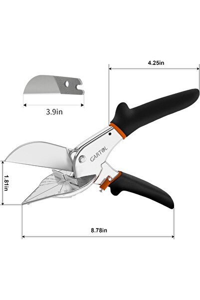 Gartol Miter Shears - Adjustable 45–135° Multifunctional Trunking Shears for Molding, Trim, Soft