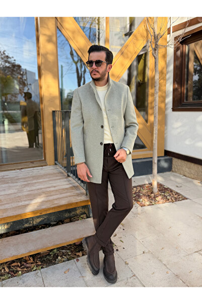 Avni Ceylan Men's Classic Slim Fit Cashmere Coat