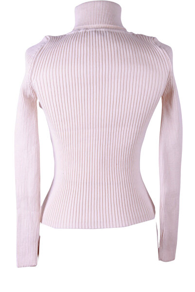 trender Gny02 Corded Fabric Turtleneck Ecru Women's Sweater 26Kl71V91005