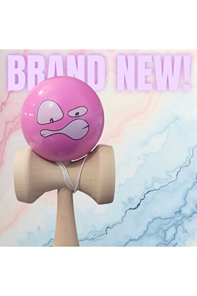 Kendama USA Kendama originală din lemn SUA 19 cm cu bilă lucioasă angry face ...
