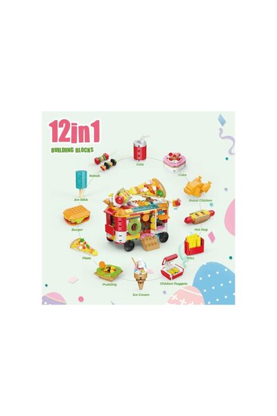 DELPI Construction Set Fast Food Restaurant 12-in-1 - Food Truck, 6+ yrs, Multicolor
