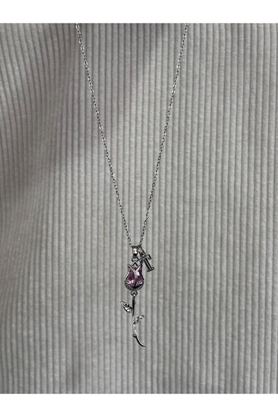 bijoux uniques aşkın simgesi T harfli çelik lale kolye