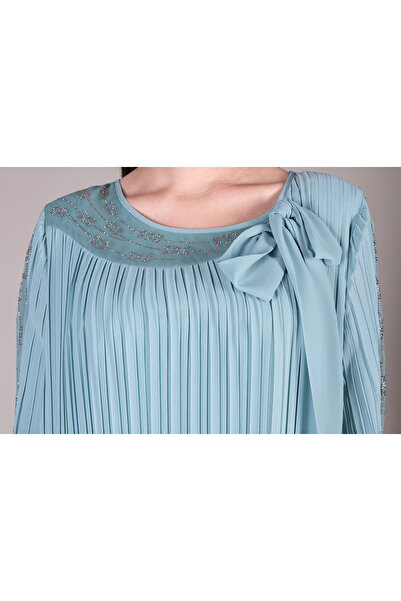 GUMANIZE Women's Round Neck Tulle Chiffon Dress