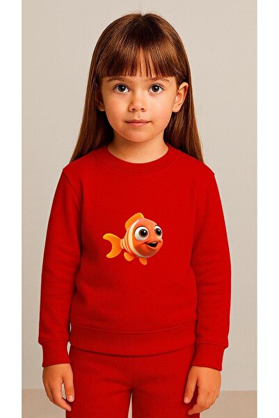 playwear Παιδικό Φούτερ Σετ Πορτοκαλί ΨΑΡΙ με στάμπα για Κορίτσια και Αγόρια ...