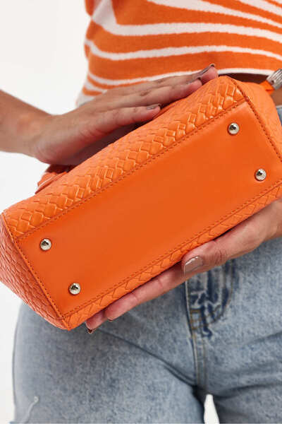 Hüvendo Small Size Long Strap Women's Stylish Hand and Shoulder Bag Orange
