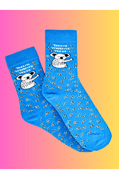 Shuttle Park Special Series Happy Colorful Koala Patterned Socks Fun Comfortable Stylish Design Style Socks