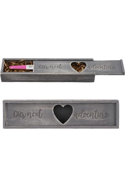 Yelajoy Pregnancy Test Keepsake Box - Wooden Gift Box with Magnetic Flip Lid, Test Holder and Keepsa