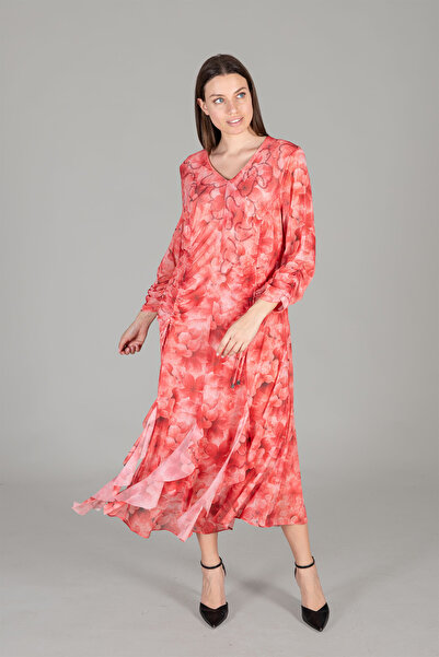 GUMANIZE Women's Round Neck Embroidered Dress