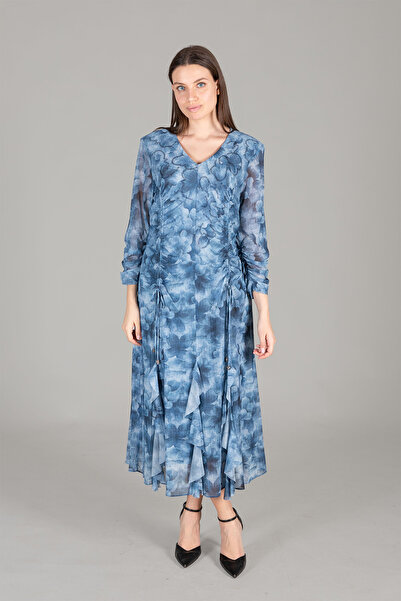 GUMANIZE Women's Round Neck Embroidered Dress