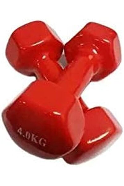 genernic Double Dumbbells Vinyl - 4 KG, Set of 2 Pieces - Red
