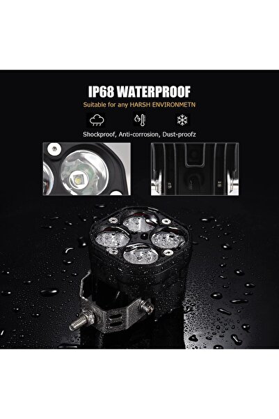 MR.SMART F.T.C Mr Smart LED Car Fog Light, High Power 4-LED Pods, White Lens, Set of 2.