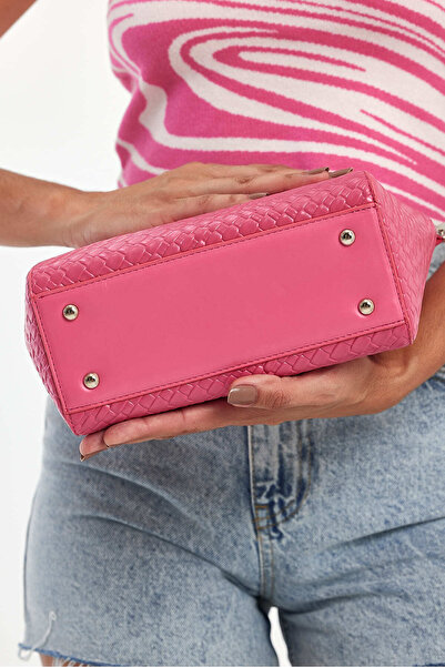 Hüvendo Small Size Long Strap Women's Stylish Hand and Shoulder Bag Fuchsia