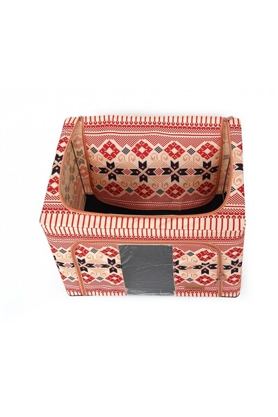 Flippy Foldable Storage Box 100 L, Cotton & Linen, 60x42x40 cm, Front Window, Model 1