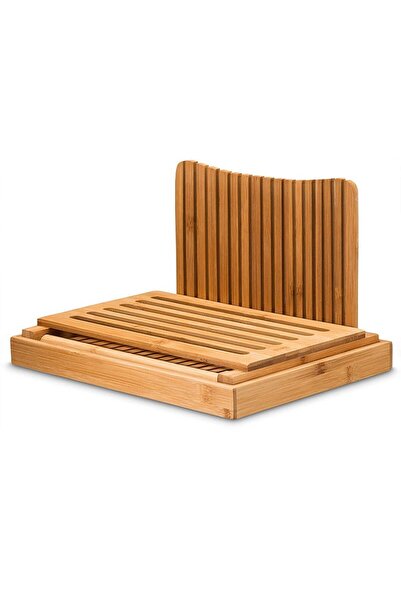 Flippy Bread Slicing Board, 31.7 x 23.7 x 6 cm, Bamboo, Brown