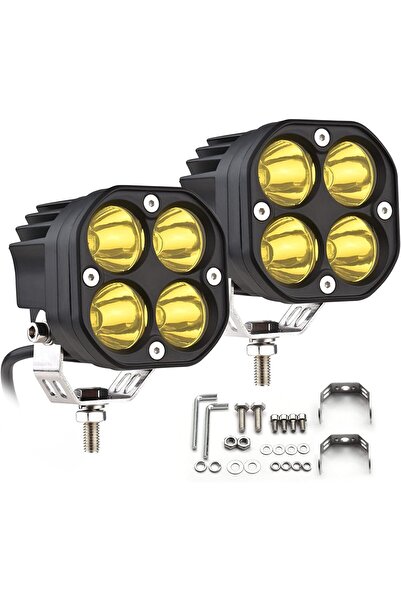 MR.SMART F.T.C Mr.Smart LED Car Fog Light, High Power 4-LED Pods, Yellow Lens, Set of 2.