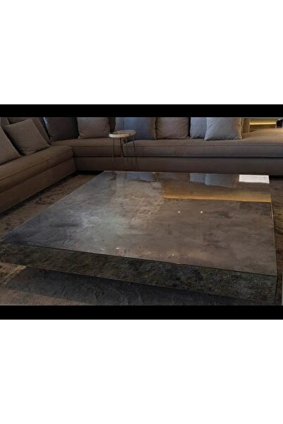 LUXURY VİLLA LUXURY KOMPLE ANTİK FÜME AYNALI ORTA SEHPA 100X100 YÜKSEKLİK 26CM