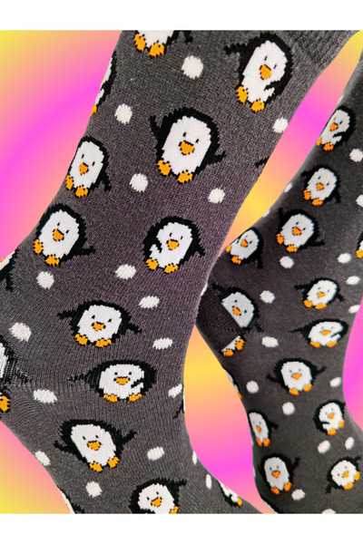 Shuttle Park Special Series Happy Colorful Cute Penguin Patterned Socks Fun Comfortable Stylish Design Style Socks