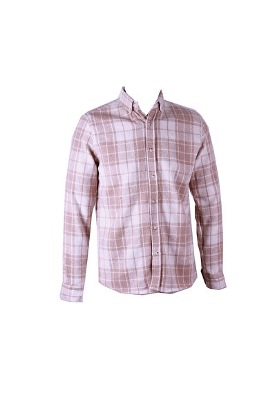 trender Pocketless Lumberjack Cream Men's Shirt 8025