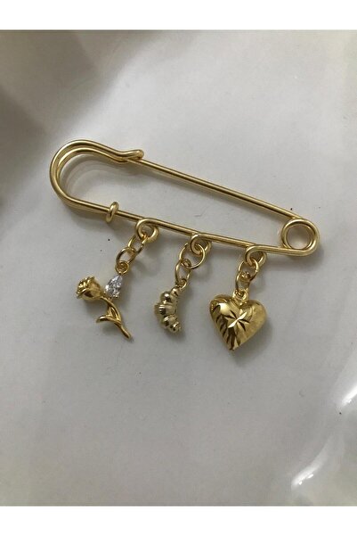 CKR ÇANTA İSKOÇ YAKA İĞNESİ BROŞ. KRUVASAN, KALP, GÜL SALLANTILI İĞNE