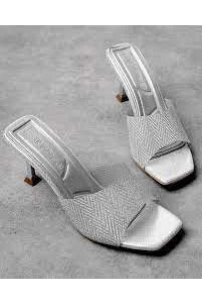 ZENGEZUR MALL DRNDS Luart Papuci cu toc argintiu platinat (211820) (Număr: 39)