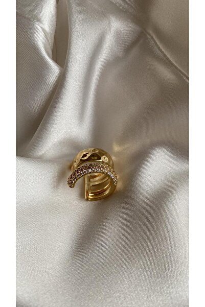MAROMA ACCESSORİES GOLD TAŞLI DÖVME PLAKA EAR CUFF - SIKIŞTIRMALI KIKIRDAK KÜ...