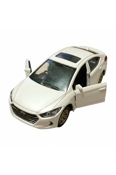 Vision XXI Hyundai Elantra Car, Metal Model, Diecast, Scale 1:32, Spring Mechanism, 12 cm, White