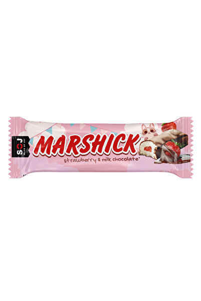 SOJ MARSHMALLOW BAR STRAWBERRY & MILK CHOCOLATE BOX OF 16x30GM