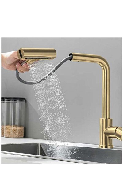 Generic Automatic Pull-Out Kitchen Faucet - Matte Gold