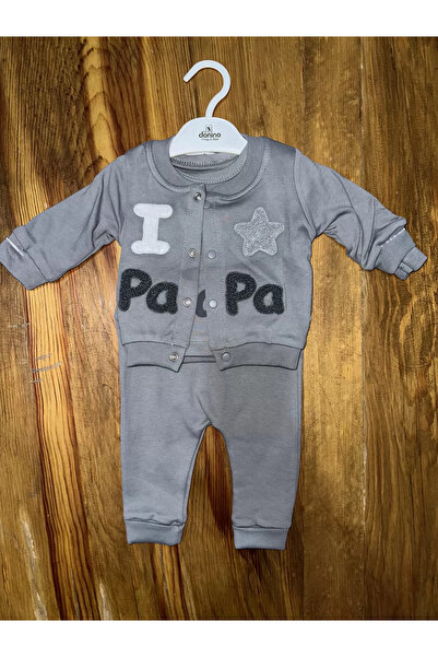 ZENGEZUR MALL Sptrns 3-12 Months Triple College Jacket Suit Gray (205608) (Size: 9-12)