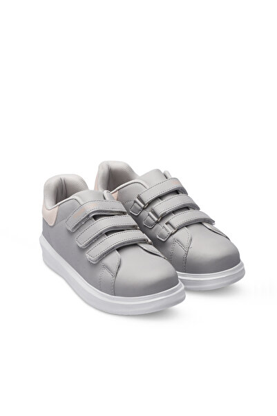 Slazenger Love I Girls' Velcro Gray / Pink Casual Sneakers