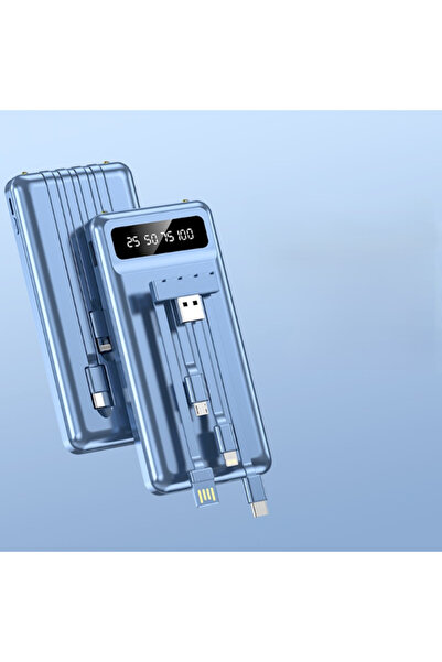 yusa stores 10.000 mAh Kendinden Kablolu Powerbank - Dijital Ekranlı, Type-C,...