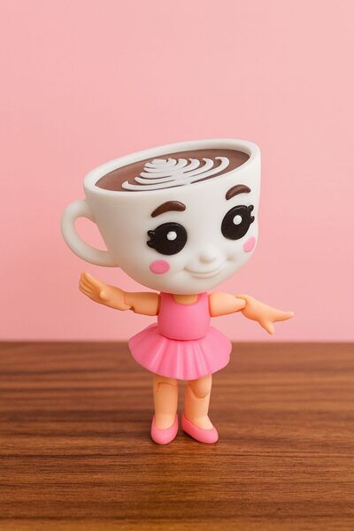 Oppy Haraketli Ballerina Cappuccino Brainrot Figürü tung tung sahur ailesi